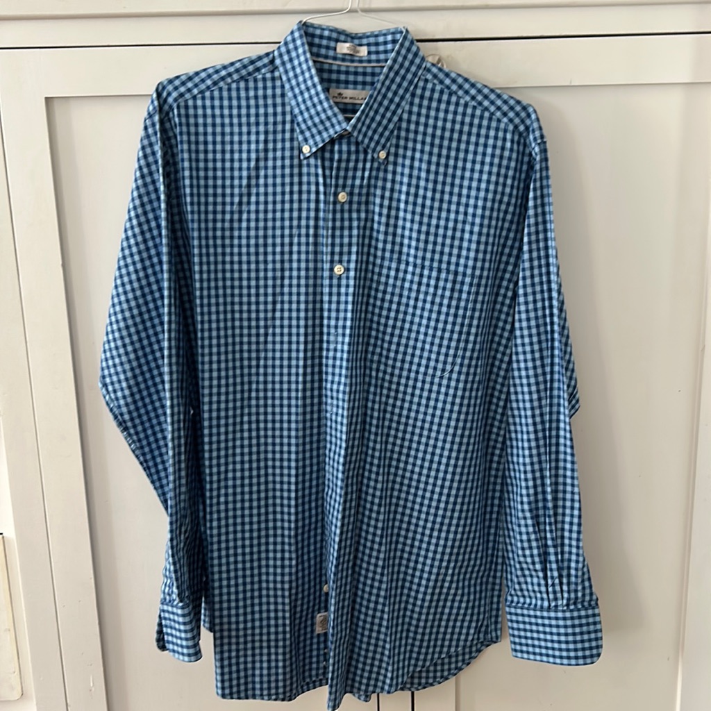 Peter Millar, Large, Blue-Checked Button-Down
